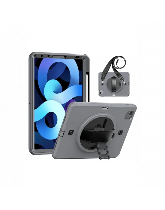 Newface iPad Pro 11 (2020) Kılıf Strap-C Otterbox Tablet Kapak - Gri