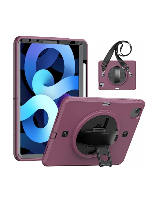 Newface iPad Pro 11 (2020) Kılıf Strap-C Otterbox Tablet Kapak - Mürdüm