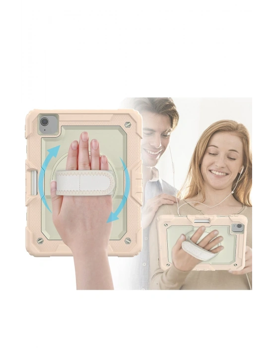 Newface iPad Pro 11 (2020) Kılıf Strap New Tablet Kapak - Pembe