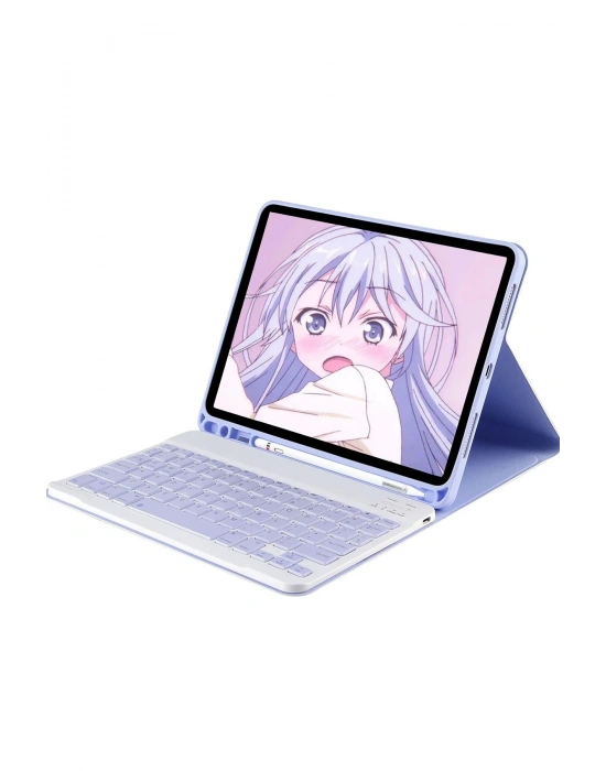 Newface iPad Pro 11 (2022) Kılıf KC01 Smart Klavyeli Tablet Kılıfı - Lila