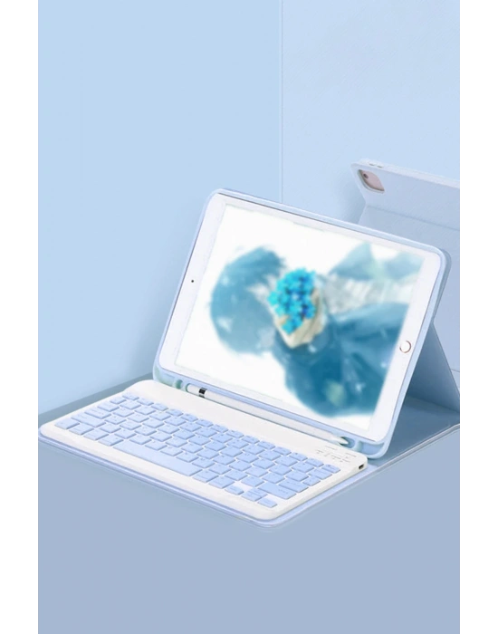 Newface iPad Pro 11 (2022) Kılıf KC01 Smart Klavyeli Tablet Kılıfı - Mavi