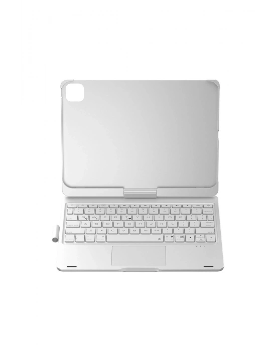 Newface iPad Pro 11 (2024) F11 ATS Kılıf Magic Dönen Klavyeli Tablet Kılıf - Gümüş