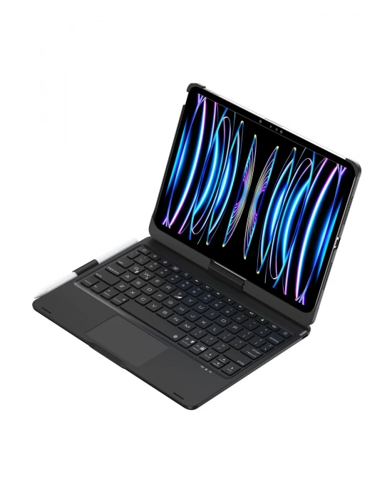 Newface iPad Pro 11 (2024) F11 ATS Kılıf Magic Dönen Klavyeli Tablet Kılıf - Siyah