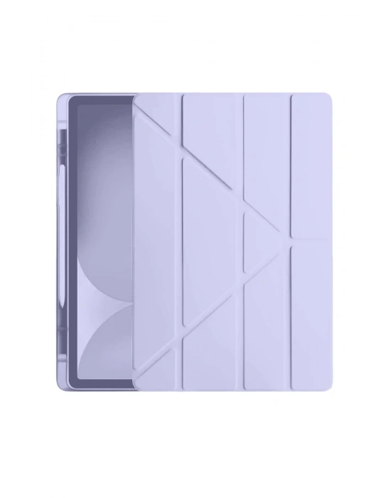 Newface iPad Pro 11 (2024) Kılıf Kalemlikli Hugo Tablet Kılıfı - Lila