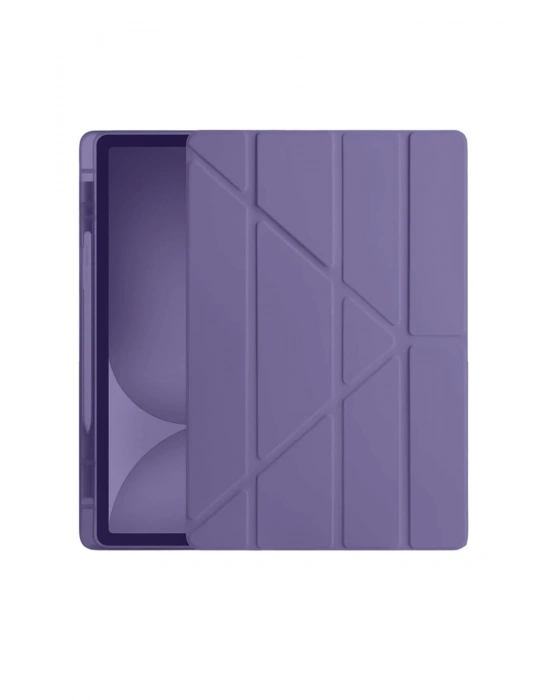 Newface iPad Pro 11 (2024) Kılıf Kalemlikli Hugo Tablet Kılıfı - Mor