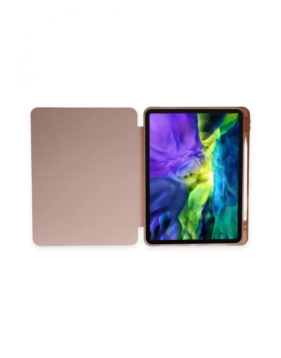 Newface iPad Pro 11 (2024) Kılıf Kalemlikli Mars Tablet Kılıfı - Rose Gold