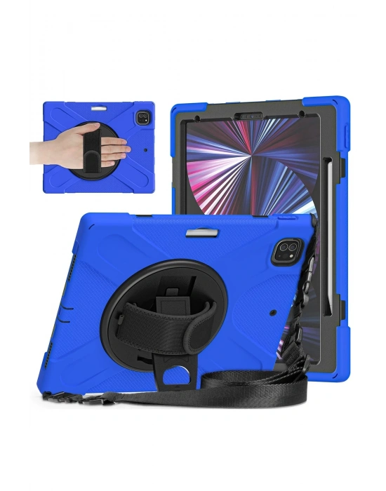 Newface iPad Pro 12.9 (2020) Kılıf Amazing Tablet Kapak - Mavi