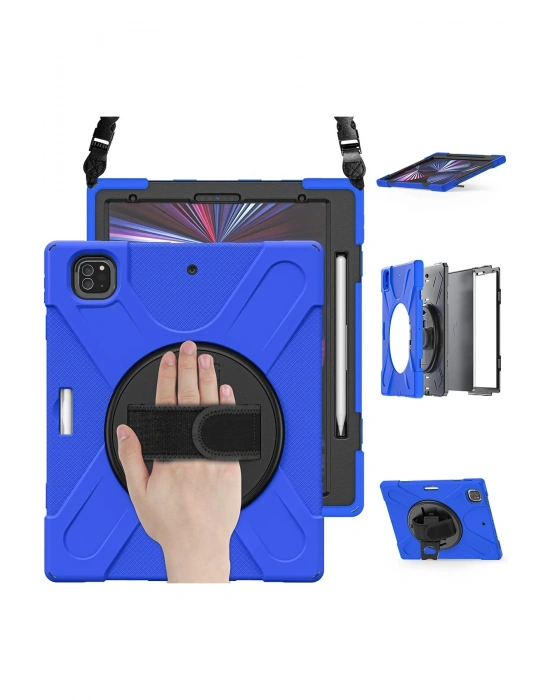 Newface iPad Pro 12.9 (2020) Kılıf Amazing Tablet Kapak - Mavi