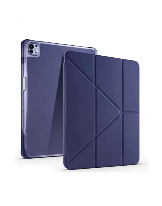 Newface iPad Pro 13 (2024) Kılıf Kalemlikli Mars Tablet Kılıfı - Lacivert