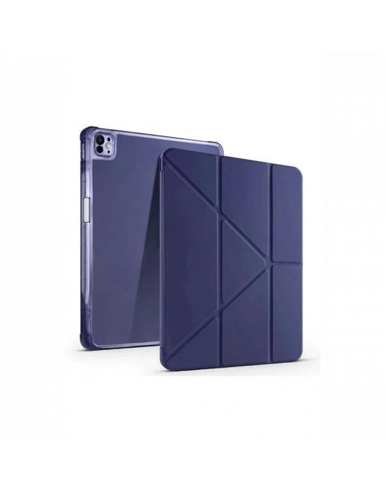 Newface iPad Pro 13 (2024) Kılıf Kalemlikli Mars Tablet Kılıfı - Lacivert