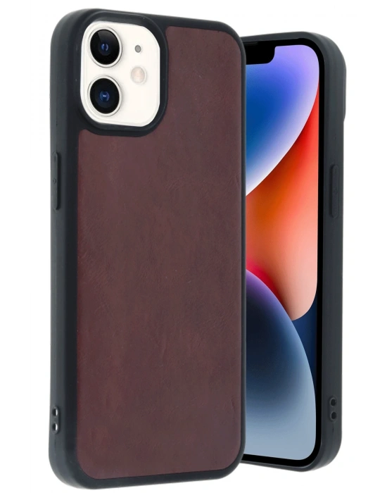 Newface iPhone 11 Kılıf Aras Deri Kapak - Bordo