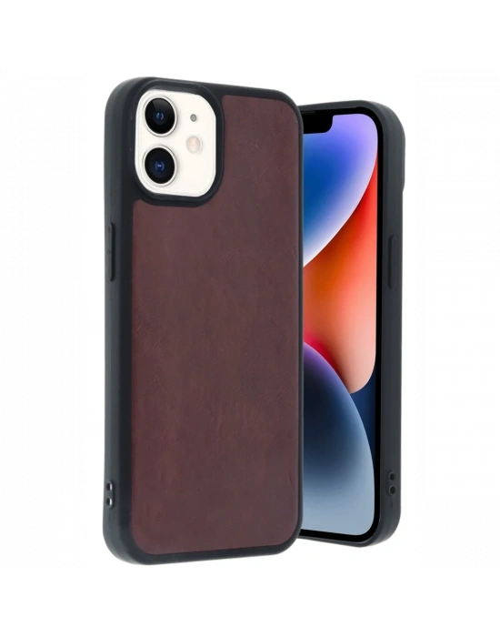 Newface iPhone 11 Kılıf Aras Deri Kapak - Bordo