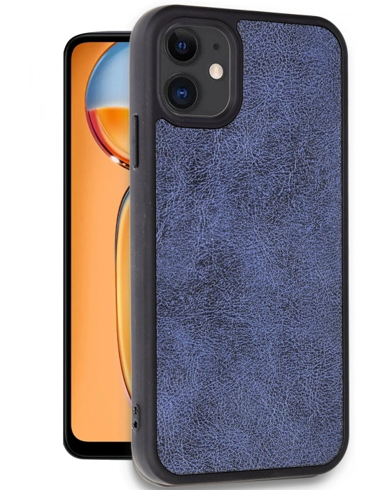 Newface iPhone 11 Kılıf Aras Deri Kapak - Lacivert