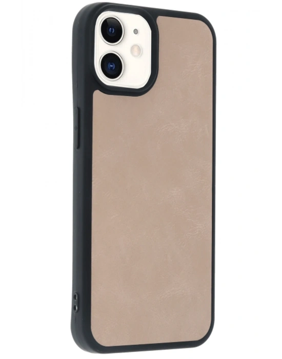 Newface iPhone 11 Kılıf Aras Deri Kapak - Pudra