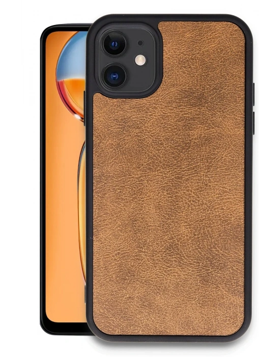 Newface iPhone 11 Kılıf Aras Deri Kapak - Taba