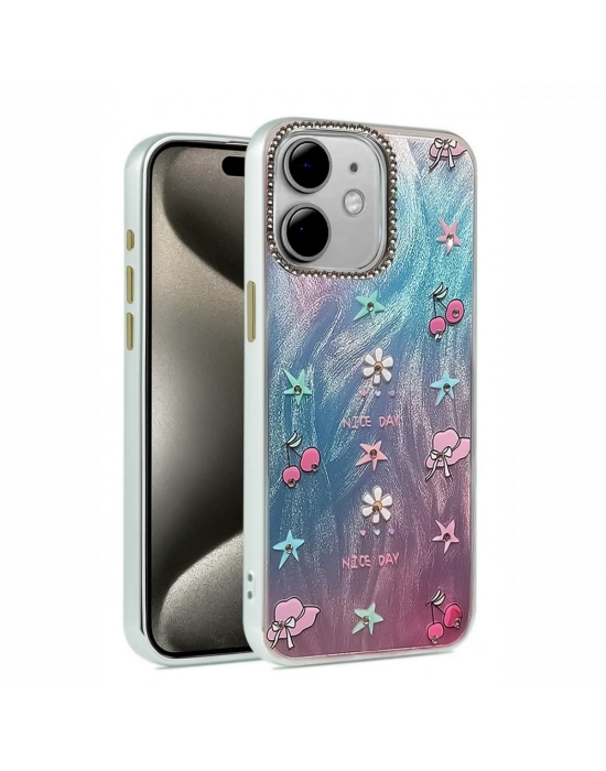 Newface iPhone 11 Kılıf Blade Aynalı Desenli Kapak - Desen 4