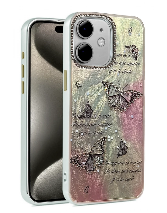 Newface iPhone 11 Kılıf Blade Aynalı Desenli Kapak - Desen 6