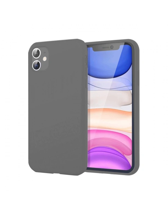 Newface iPhone 11 Kılıf First Silikon - Gri