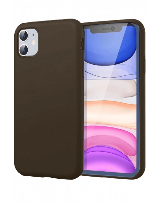 Newface iPhone 11 Kılıf First Silikon - Kahverengi