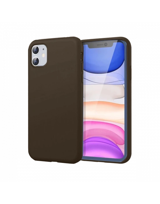 Newface iPhone 11 Kılıf First Silikon - Kahverengi