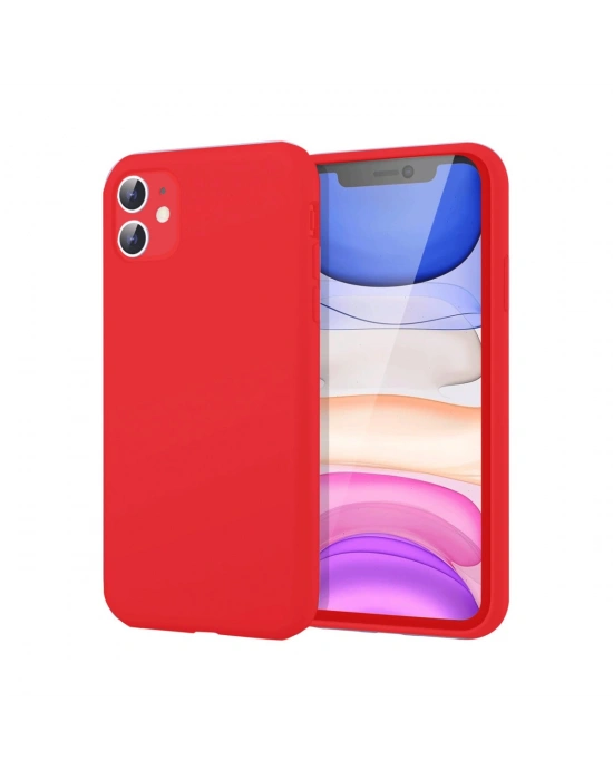Newface iPhone 11 Kılıf First Silikon - Kırmızı