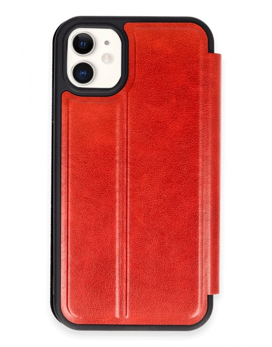 Newface iPhone 11 Kılıf Flip Cover - Kırmızı
