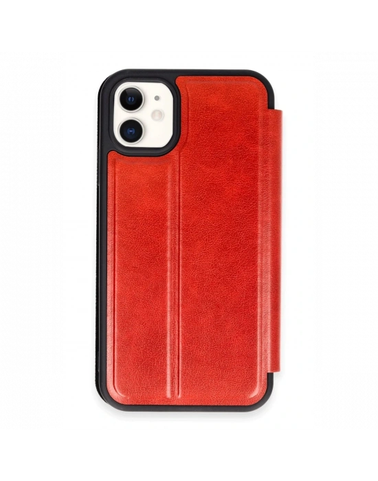 Newface iPhone 11 Kılıf Flip Cover - Kırmızı