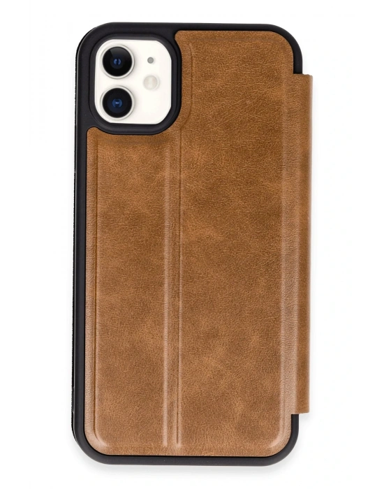 Newface iPhone 11 Kılıf Flip Cover - Taba
