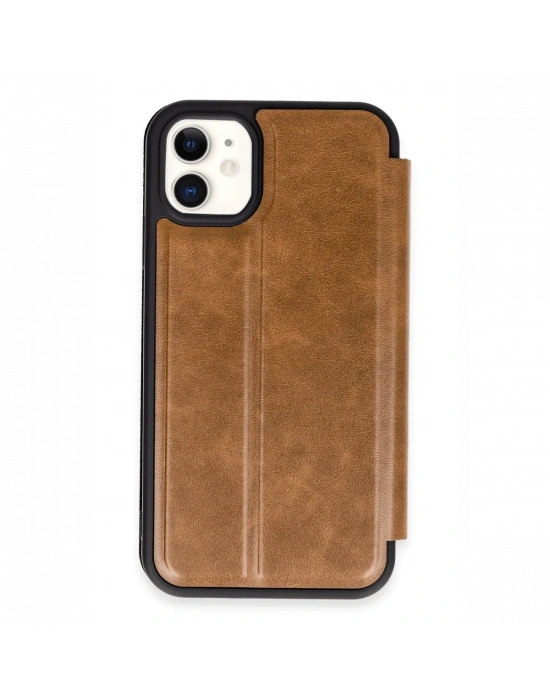 Newface iPhone 11 Kılıf Flip Cover - Taba