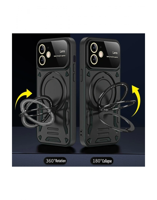 Newface iPhone 11 Kılıf Joy Lens Standlı Kapak - Lacivert