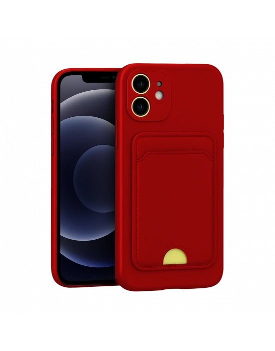 Newface iPhone 11 Kılıf Kelvin Kartvizitli Silikon - Kırmızı