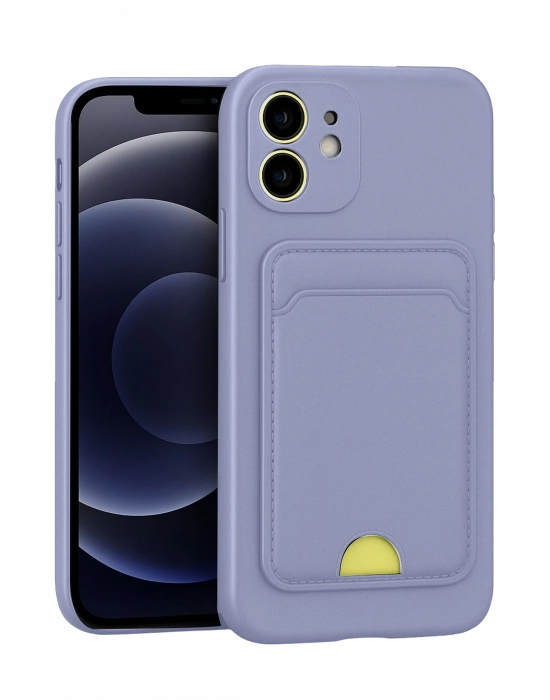 Newface iPhone 11 Kılıf Kelvin Kartvizitli Silikon - Lila