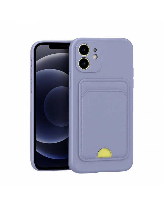 Newface iPhone 11 Kılıf Kelvin Kartvizitli Silikon - Lila