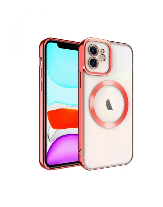 Newface iPhone 11 Kılıf Kross Magneticsafe Kapak - Kırmızı