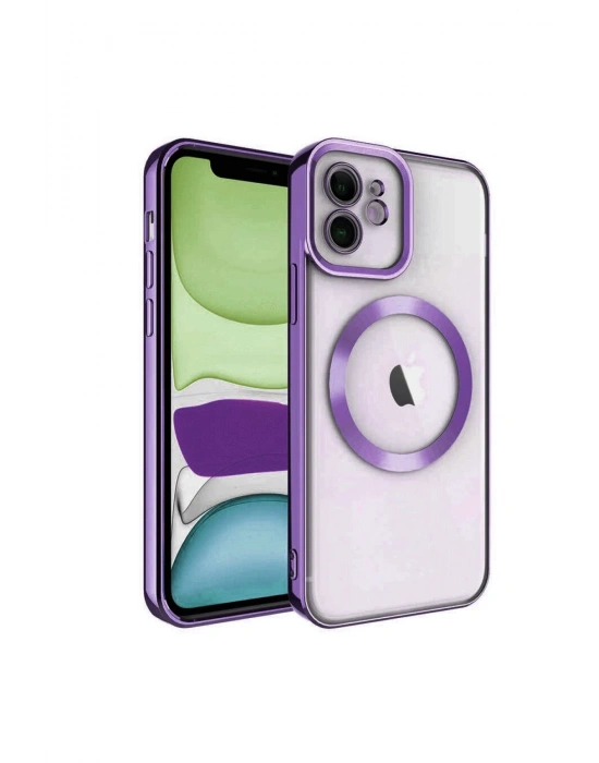 Newface iPhone 11 Kılıf Kross Magneticsafe Kapak - Mor