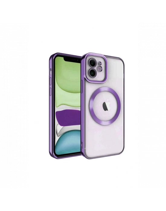 Newface iPhone 11 Kılıf Kross Magneticsafe Kapak - Mor
