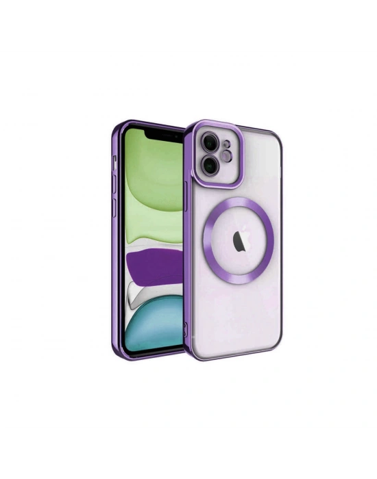 Newface iPhone 11 Kılıf Kross Magneticsafe Kapak - Mor