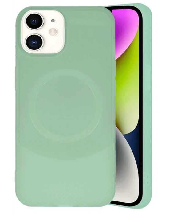 Newface iPhone 11 Kılıf Maya Karbon Kapak - Su Yeşili