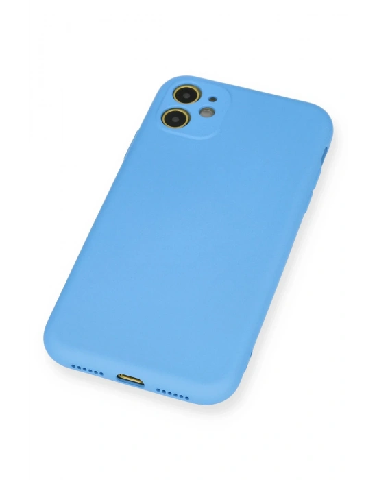 Newface iPhone 11 Kılıf Nano içi Kadife Silikon - Mavi