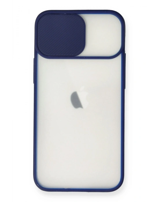 Newface iPhone 11 Kılıf Palm Buzlu Kamera Sürgülü Silikon - Lacivert