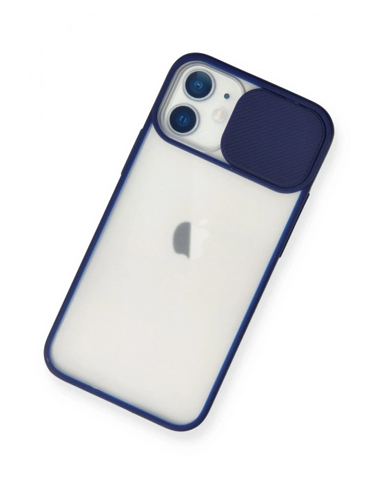 Newface iPhone 11 Kılıf Palm Buzlu Kamera Sürgülü Silikon - Lacivert