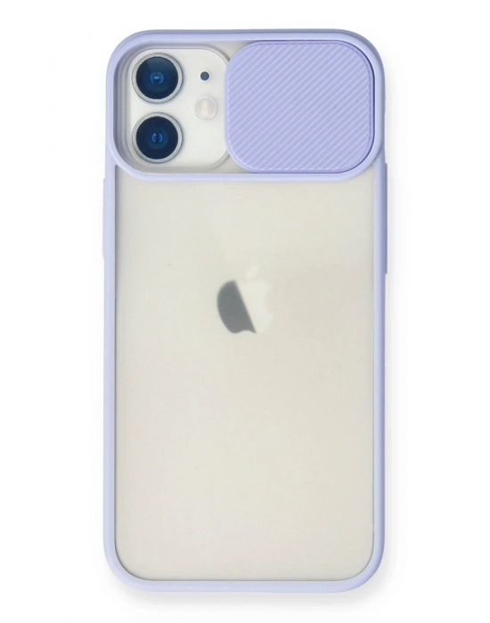 Newface iPhone 11 Kılıf Palm Buzlu Kamera Sürgülü Silikon - Lila