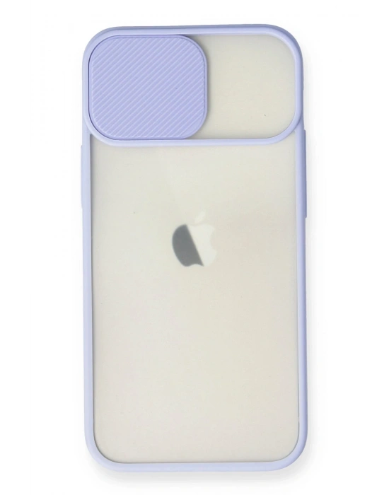 Newface iPhone 11 Kılıf Palm Buzlu Kamera Sürgülü Silikon - Lila