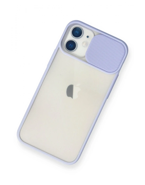 Newface iPhone 11 Kılıf Palm Buzlu Kamera Sürgülü Silikon - Lila