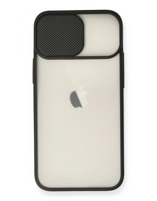 Newface iPhone 11 Kılıf Palm Buzlu Kamera Sürgülü Silikon - Siyah