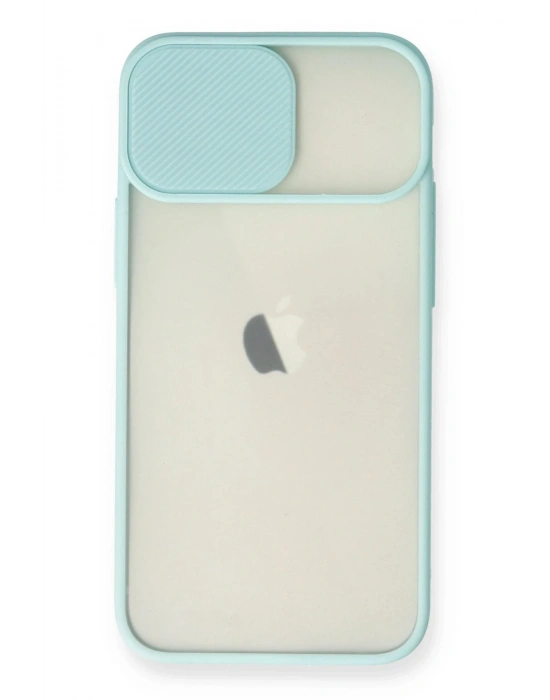 Newface iPhone 11 Kılıf Palm Buzlu Kamera Sürgülü Silikon - Turkuaz