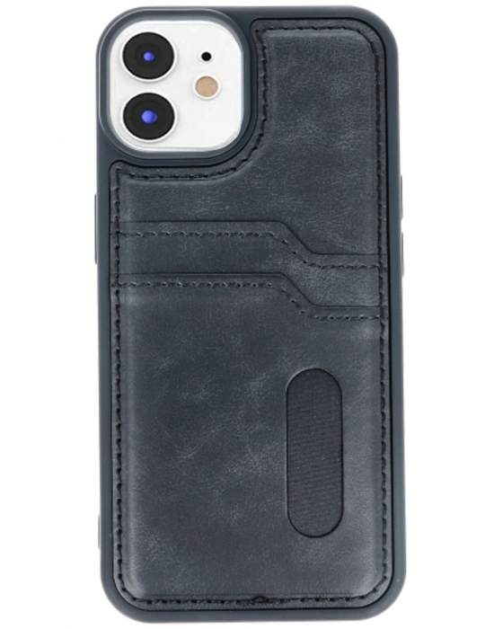 Newface iPhone 11 Kılıf Sara Kartvizitli Deri Kılıf - Siyah