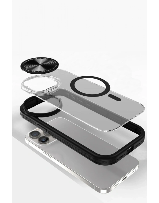 Newface iPhone 11 Kılıf Teleskop Lens Magsafe Silikon Kapak - Siyah