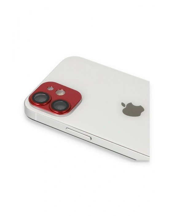 Newface iPhone 11 Pers Alüminyum Kamera Lens - Kırmızı