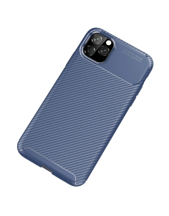 Newface iPhone 11 Pro Kılıf Auto Focus Karbon Kapak - Lacivert